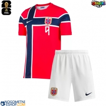Otroški Nogometni dresi Norveška Erling Haaland #9 Domači SP 2026 Kratek Rokav (+ Kratke hlače)
